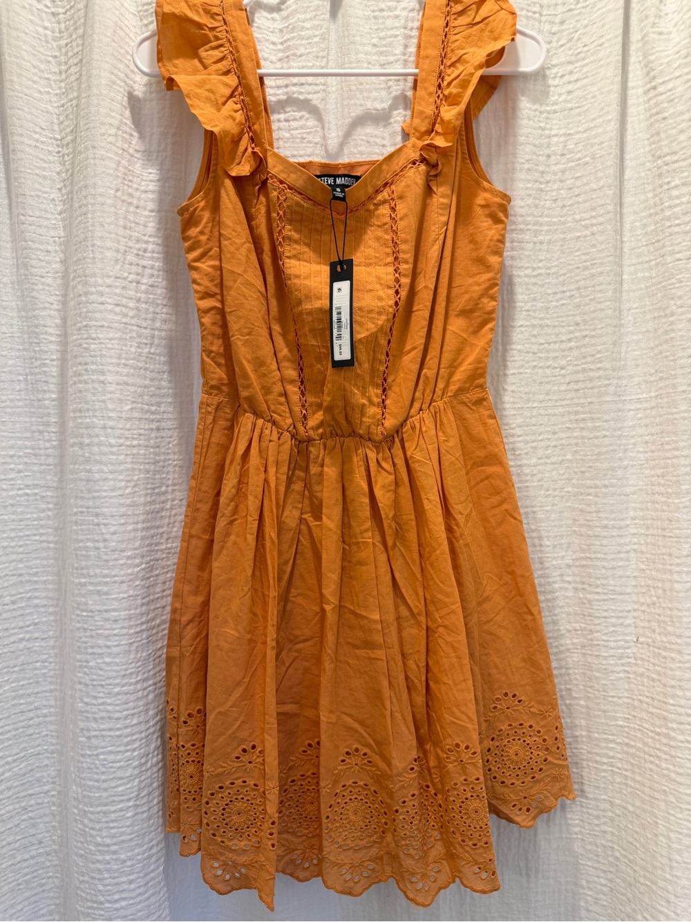 Steve Madden Astra Orange Ruffle Mini Dress Small NWT